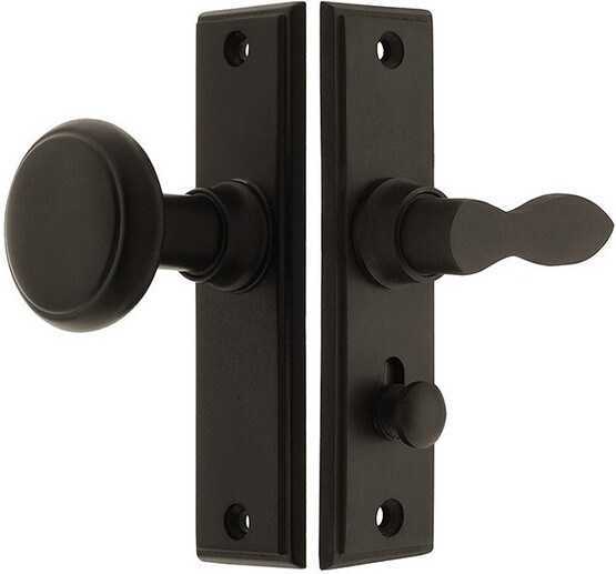 New York Screen Door Latch Set in Oil-Rubbed Bronze.